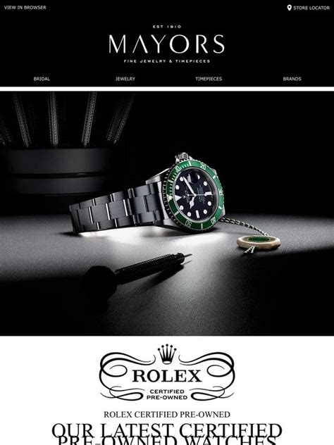 mayors rolex|mayors pre owned watches.